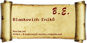 Blaskovich Enikő névjegykártya
